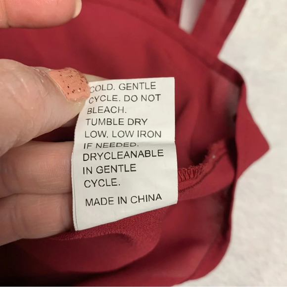 Emery Rose XXL burgundy bell sleeve top oversized with no stretch - Picture 8 of 10